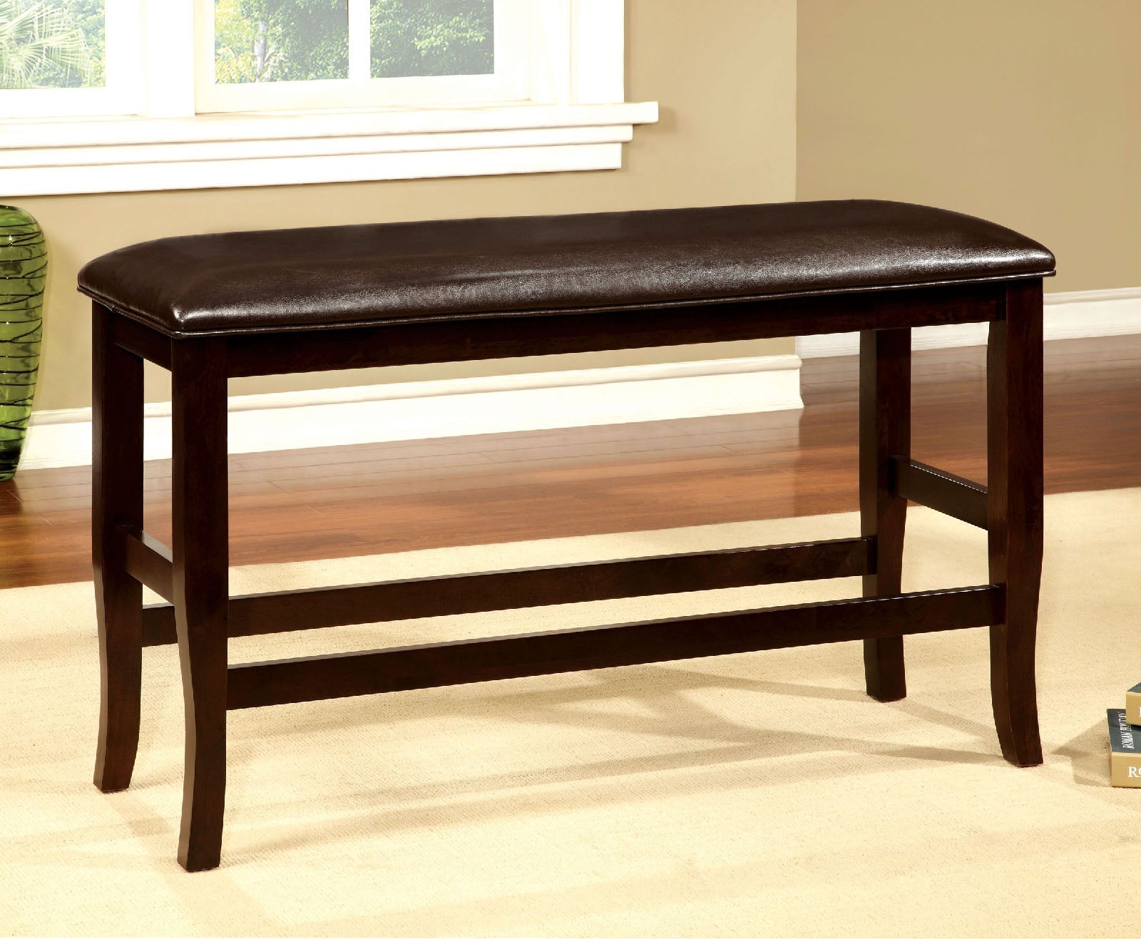 WOODSIDE II Dark Cherry/Espresso Counter Ht. Bench image