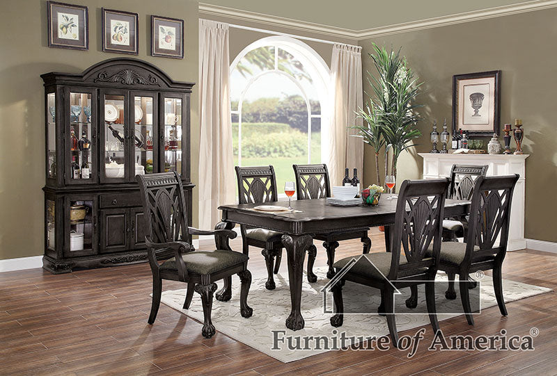 Petersburg Dark Gray 7 Pc. Dining Table Set (2AC+4SC) image