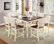 HARRISBURG II Vintage White/Dark Oak 9 Pc. Counter Ht. Dining Table Set image