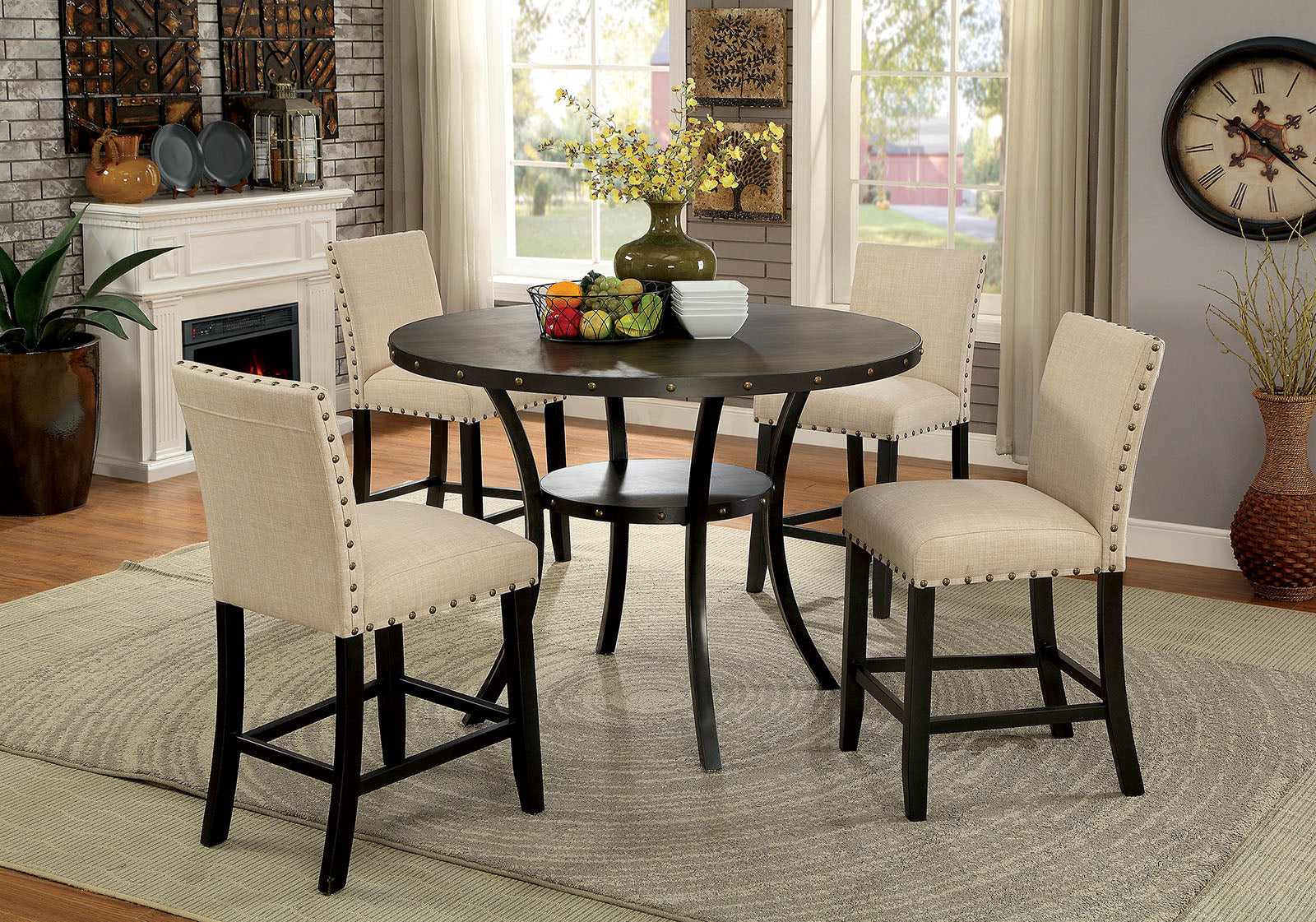 Kaitlin Light Walnut 5 Pc. Round Dining Table Set image