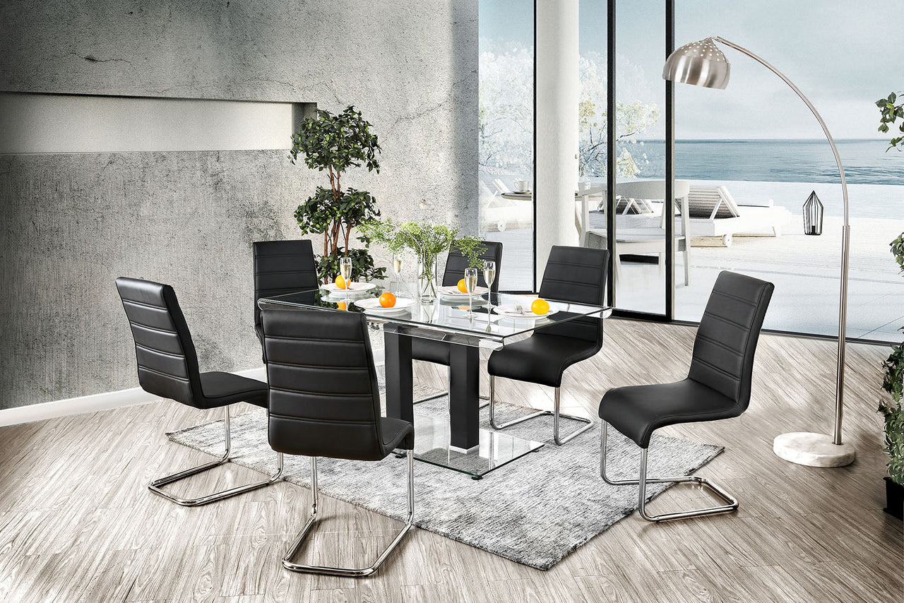 Richfield Black/Chrome 7 Pc. Dining Table Set image