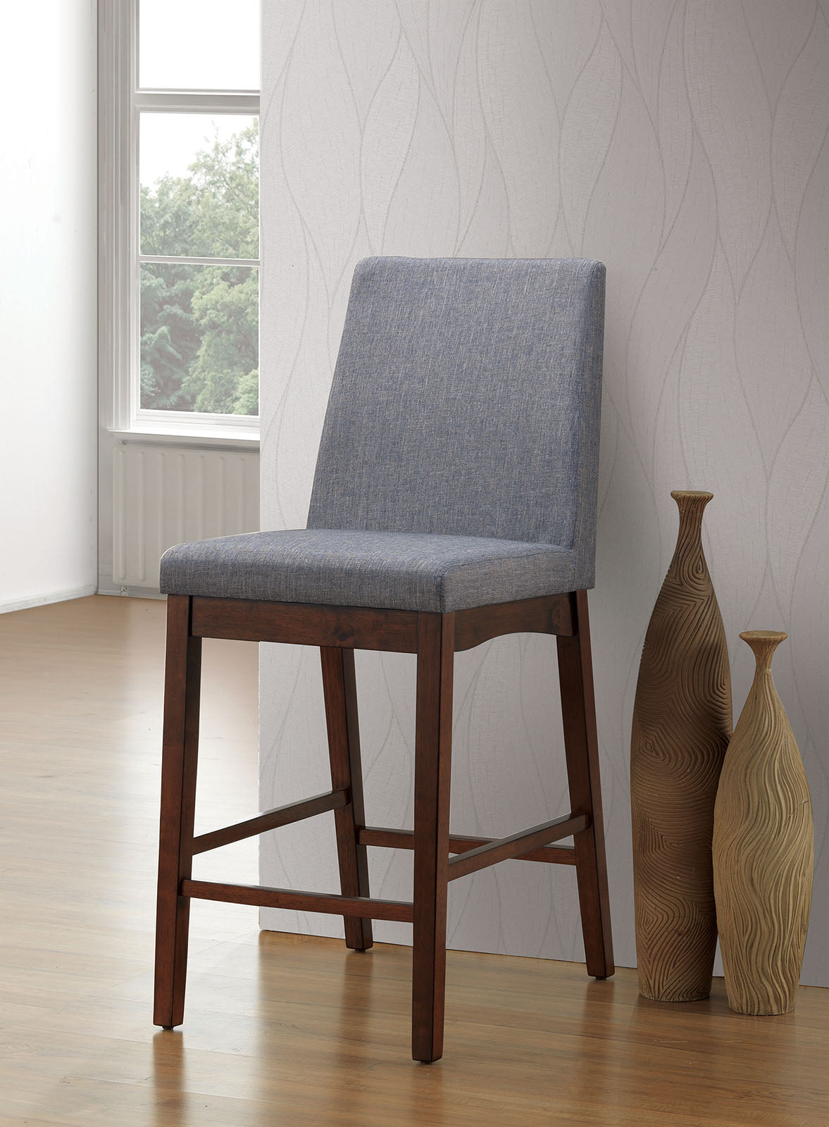 Marten Brown Cherry/Gray Counter Ht. Chair (2/CTN) image