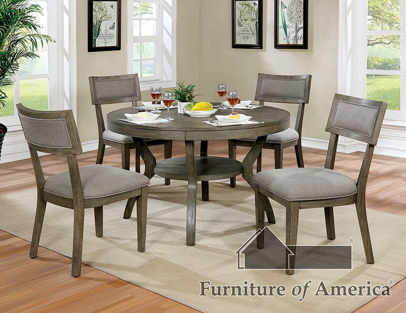 Leeds Gray 5 Pc. Round Dining Table Set image