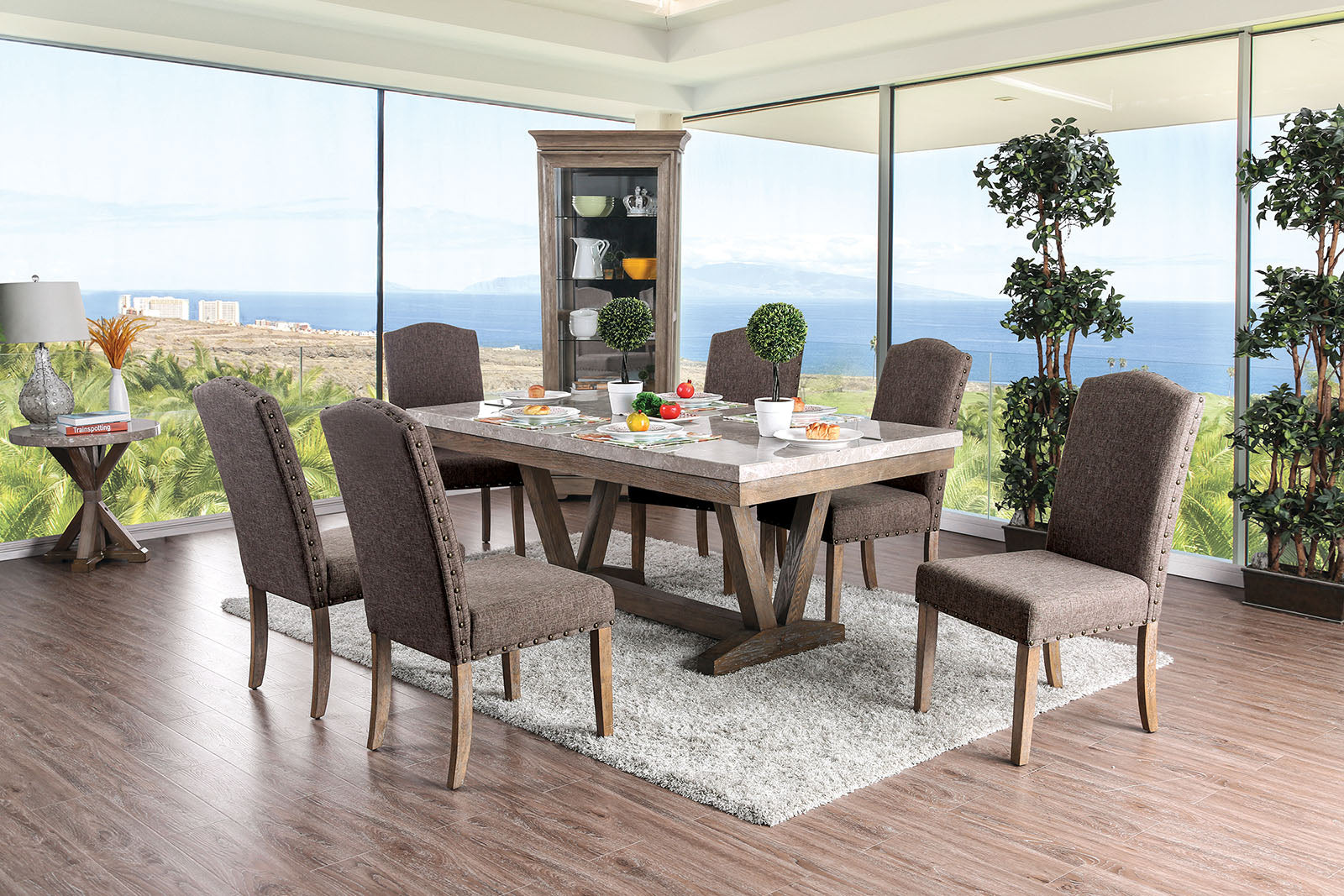 Bridgen Natural 6 Pc. Dining Table Set w/ Bench image