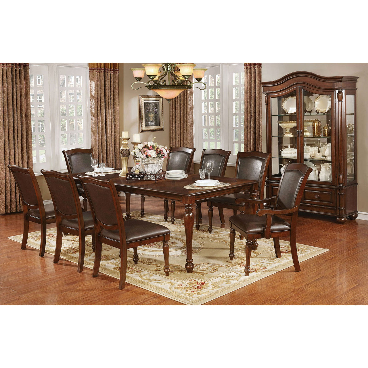 Sylvana Brown Cherry 7 Pc. Dining Table Set (2AC+4SC) image