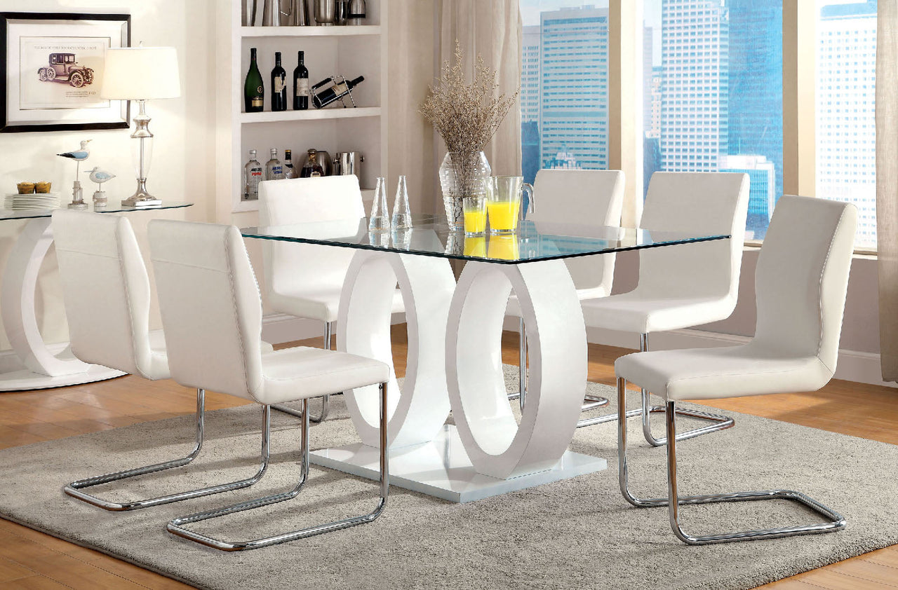 LODIA I White 7 Pc. Dining Table Set image