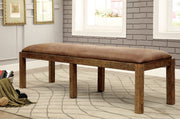 GIANNA Rustic Pine Fabric Bench image