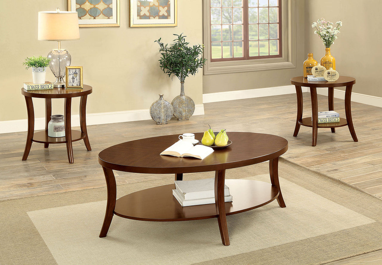 Brown Cherry 3 Pc. Coffee Table Set image