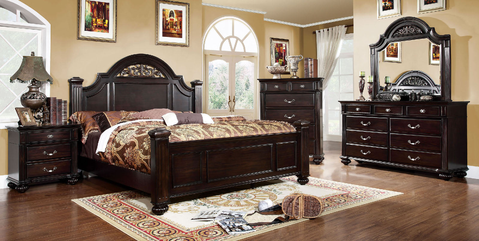 Syracuse Dark Walnut 5 Pc. Queen Bedroom Set w/ 2NS image