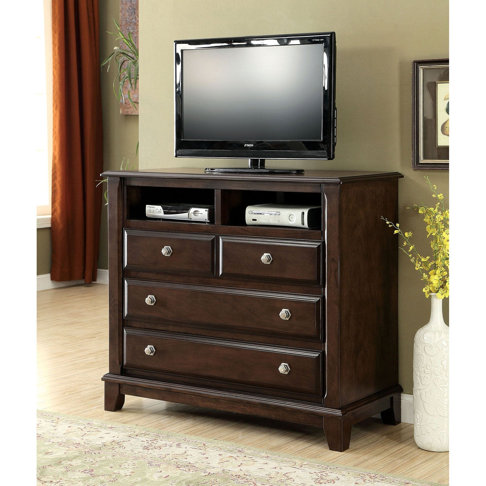 Litchville Brown Cherry Media Chest image