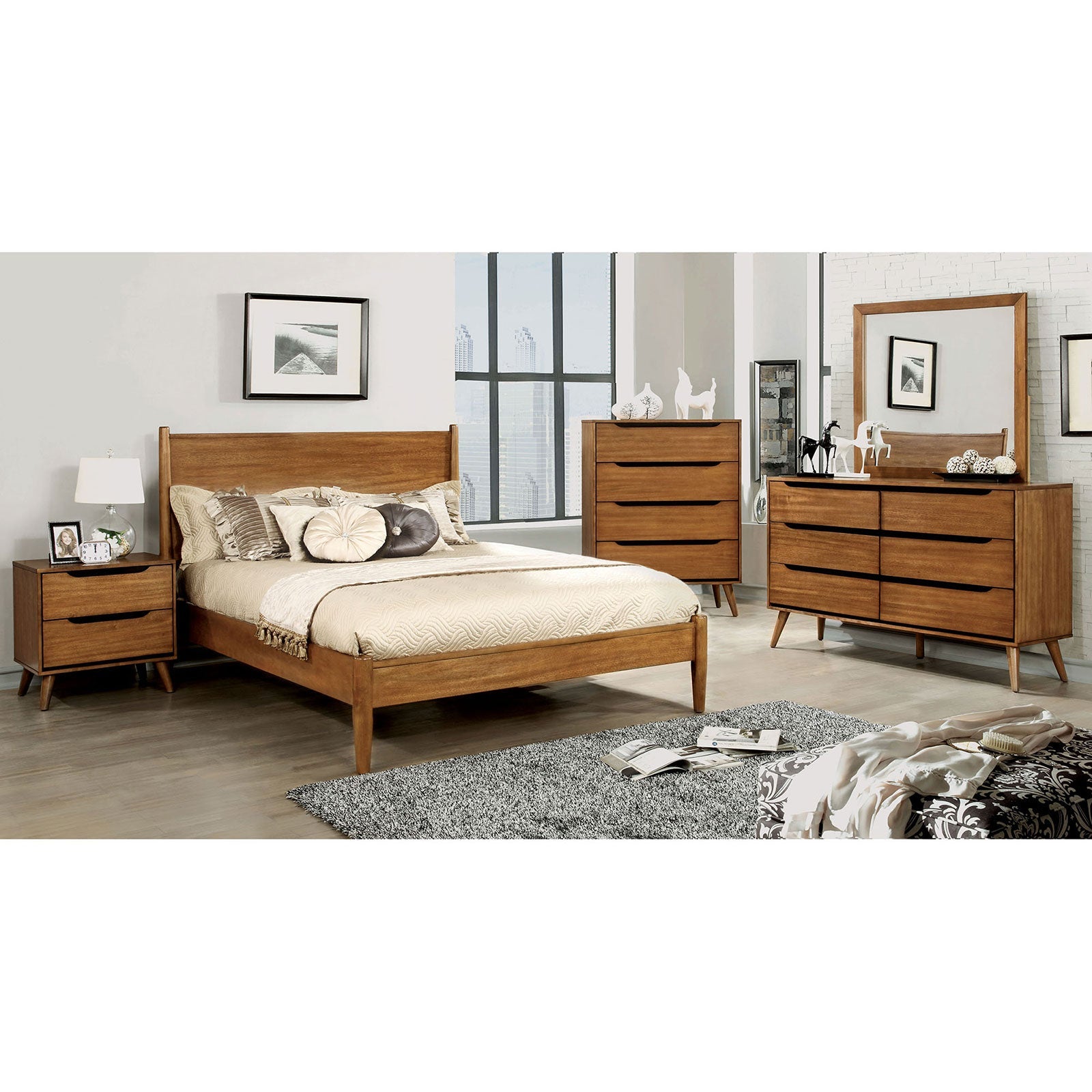 LENNART II Oak 4 Pc. Full Bedroom Set image