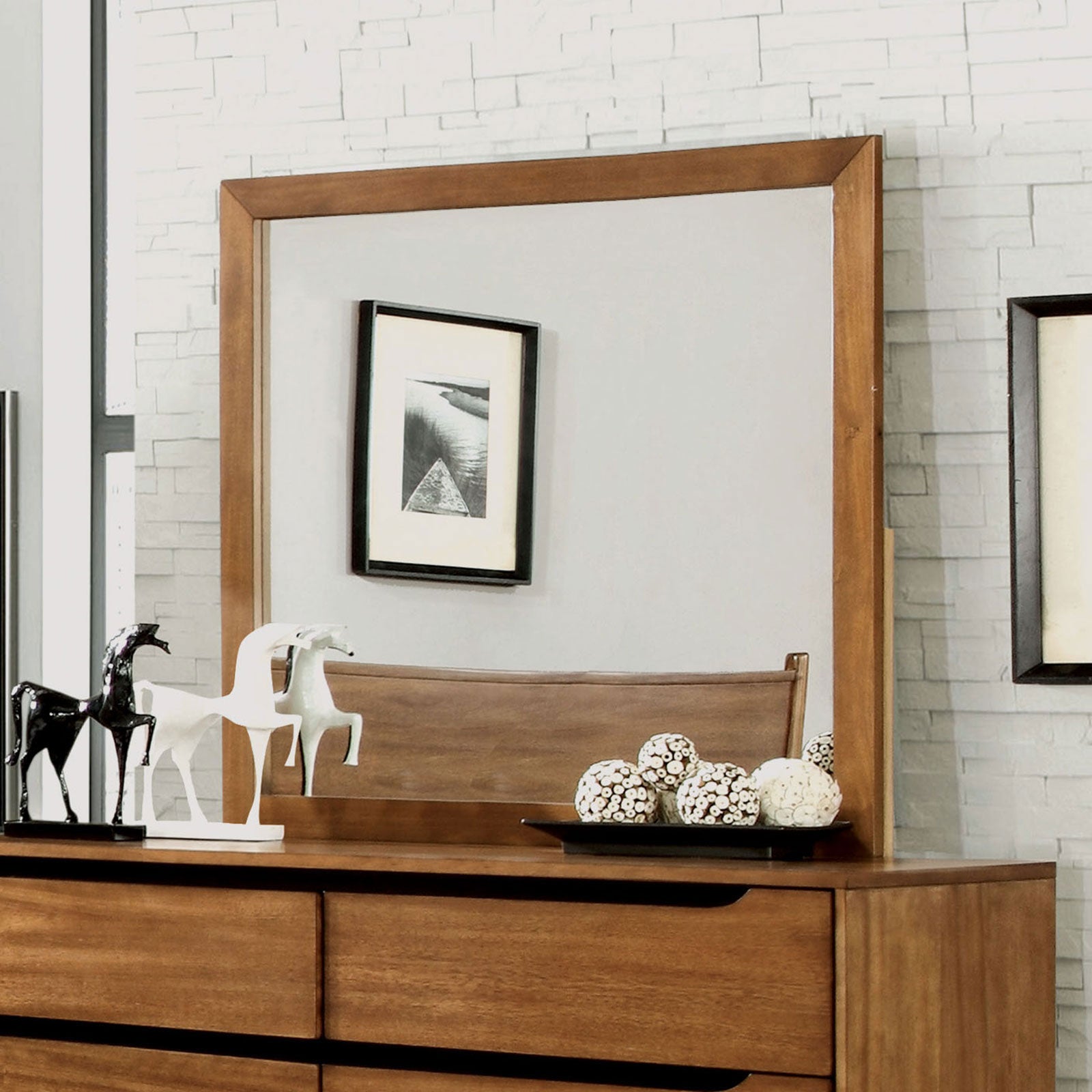 Lennart Oak Rectangular Mirror image