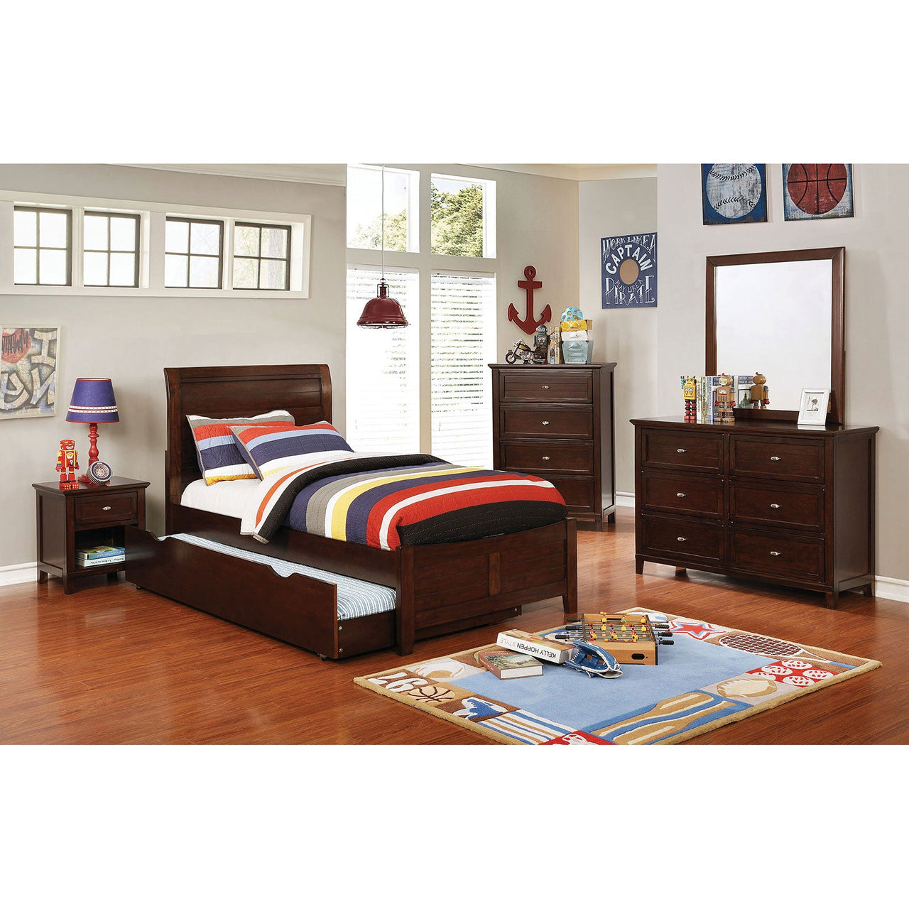 Brogan Brown Cherry 4 Pc. Full Bedroom Set image