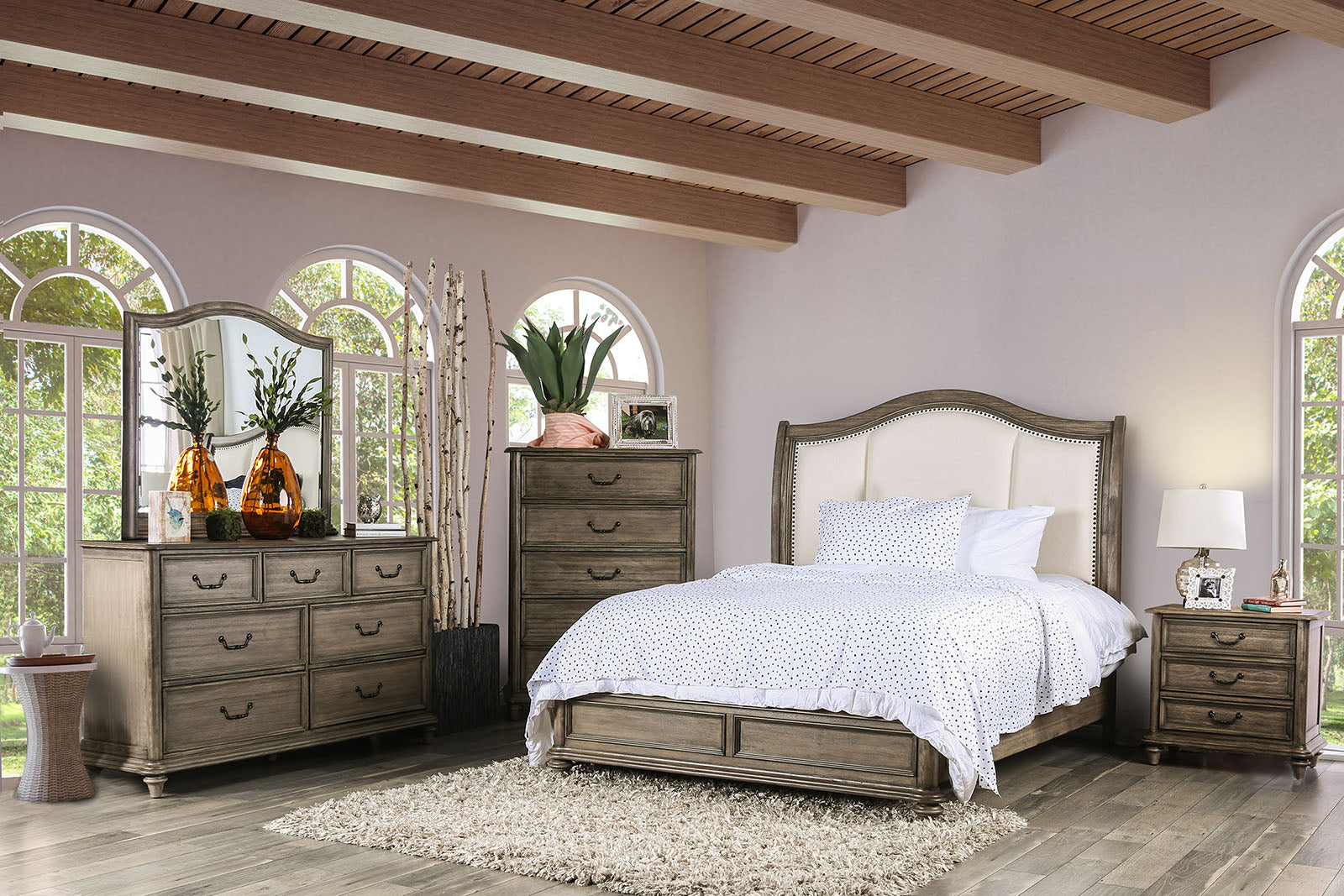 BELGRADE II Rustic Natural Tone/Ivory 4 Pc. Queen Bedroom Set image