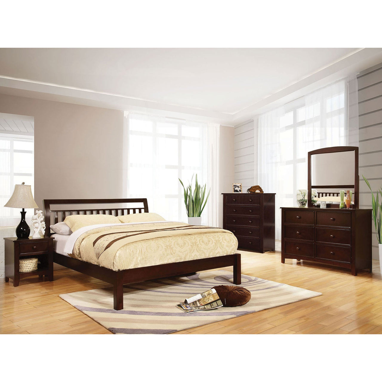 Corry Dark Walnut 4 Pc. Queen Bedroom Set image