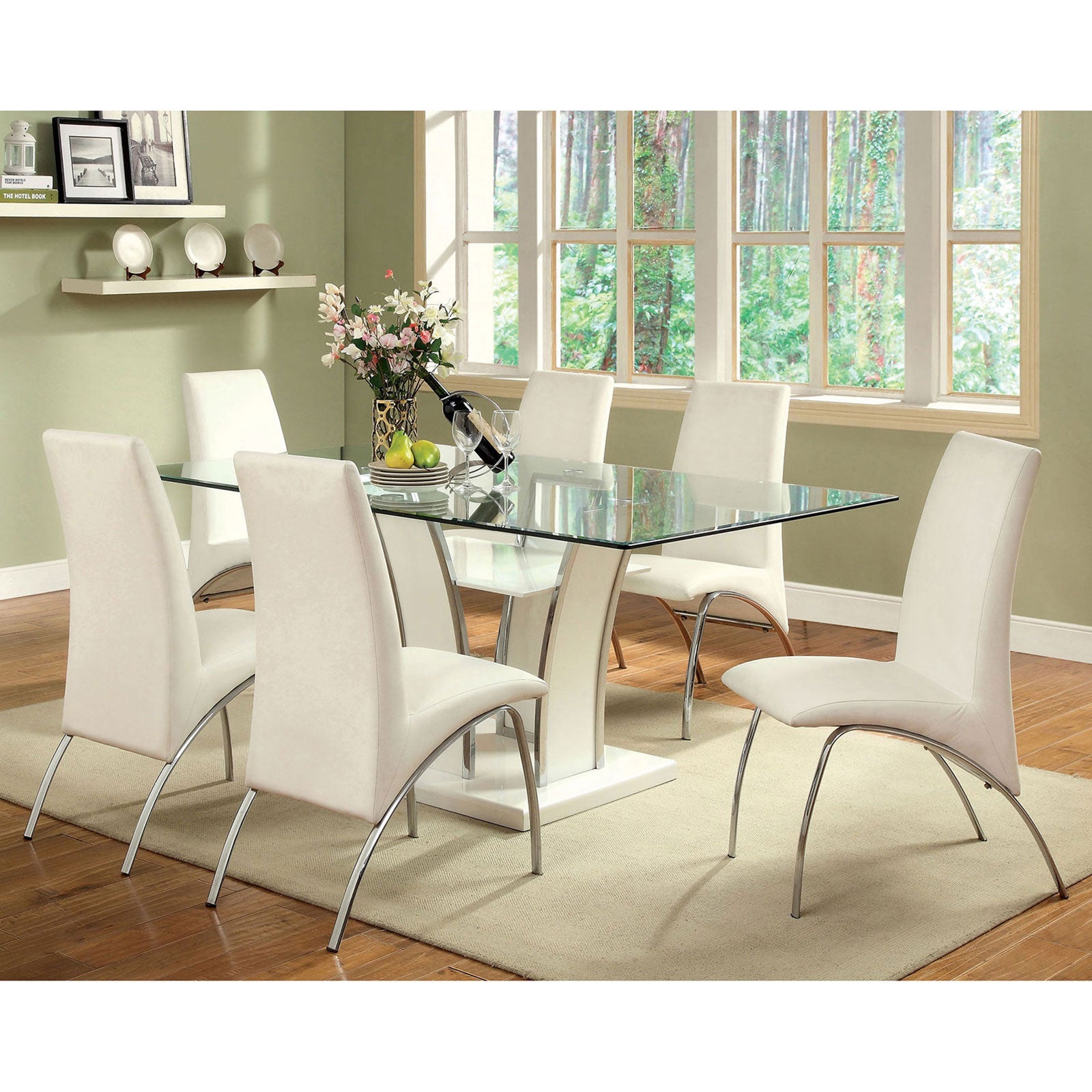 Glenview White/Chrome Dining Table image