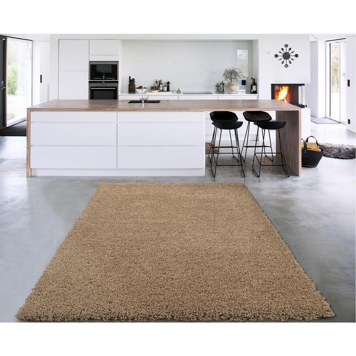 COZY2769-8X10 - Acogedora alfombra de pelo liso color beige 
