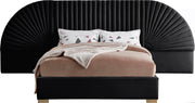 Cleo Black Velvet Queen Bed (3 Boxes) image