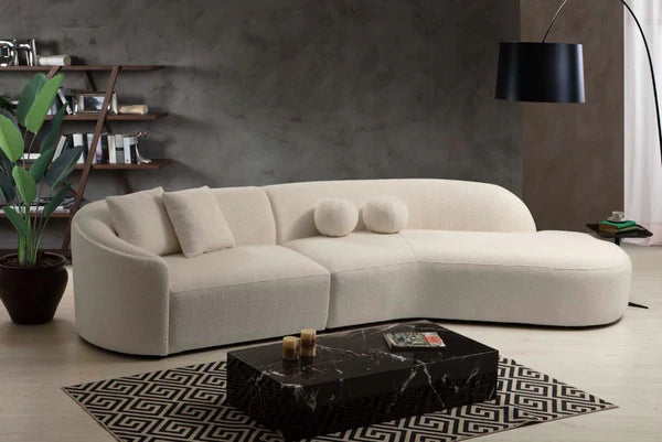 Cloe Ivory Boucle Curved Sectional.Coming Soon.