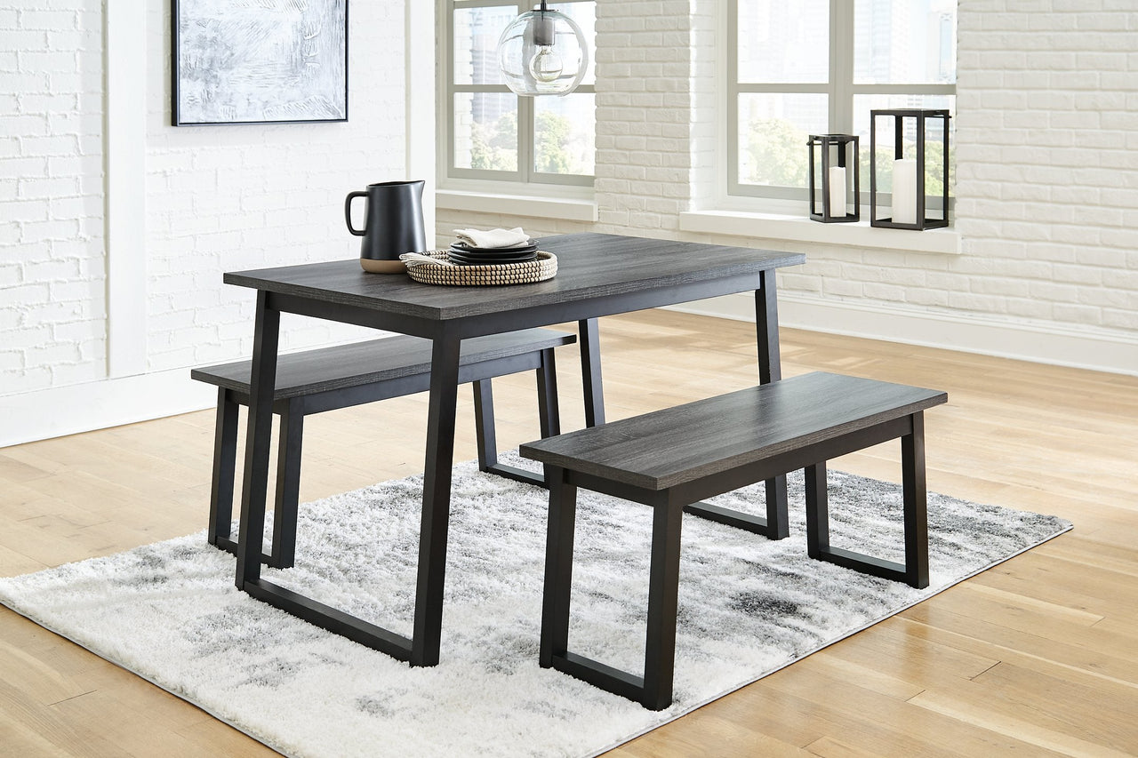 Garvine Dining Table and Benches (Set of 3) image