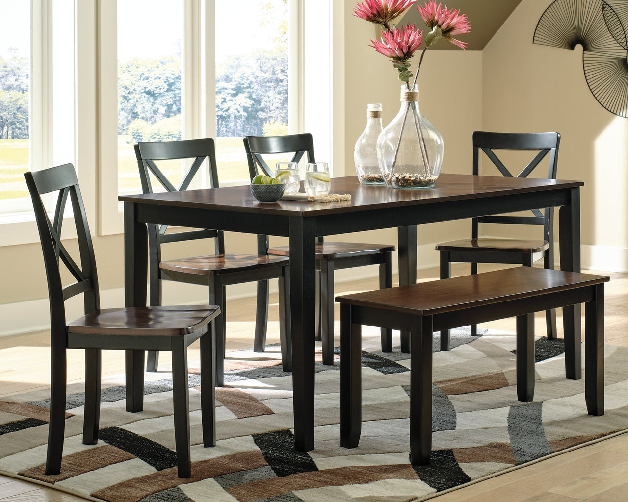 Larsondale Dining Table and Chairs with Bench Set of 6 image