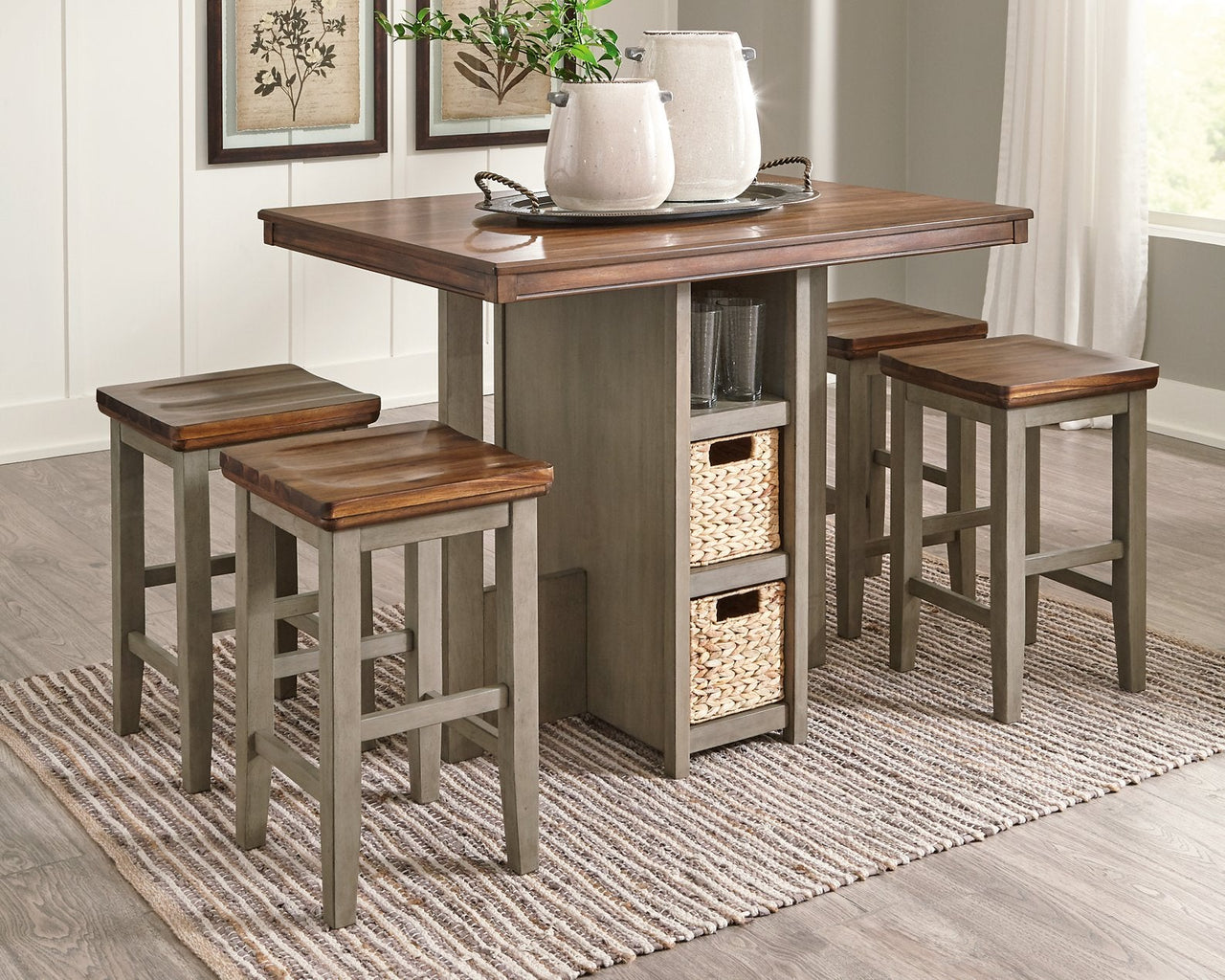 Lettner Counter Height Dining Table and Bar Stools (Set of 5) image