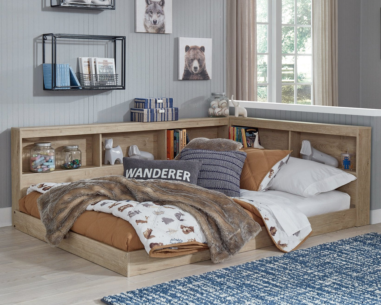 Oliah Full Bookcase Storage Bed image