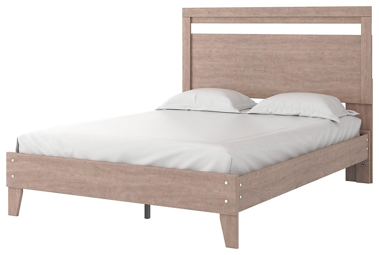 Cama con plataforma y paneles tamaño queen Flannia 