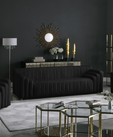 Naya Collection Black Living Room Set