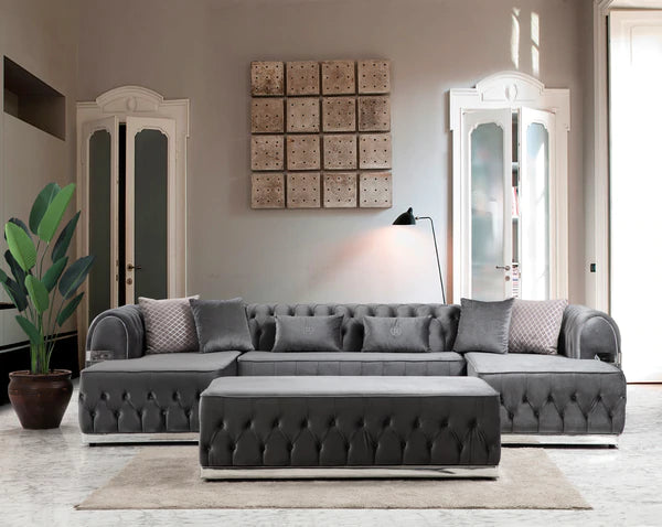 Jester Velvet Gray Double Chaise Sectional.Coming Soon.