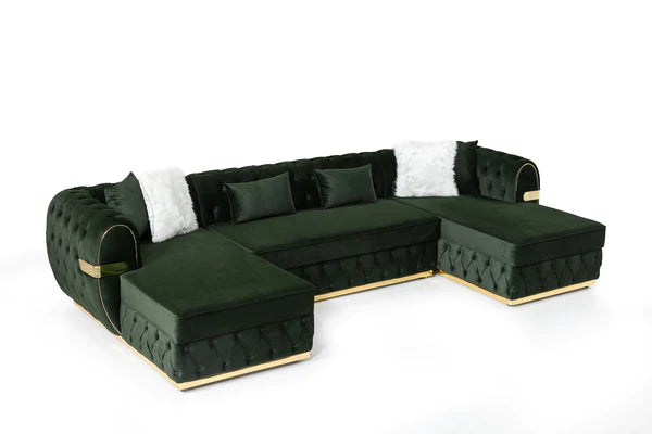 Jester Velvet Green Double Chaise Sectional. Coming Soon