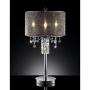 Gina Black/Silver Table Lamp, Hanging Crystal image