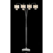 Claris Ivory/Chrome Arch Lamp, Hanging Crystal image