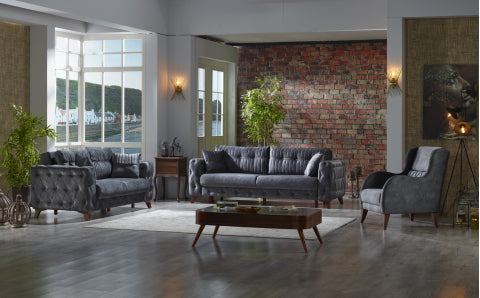 Lizbon Convertible Livingroom Set Gray