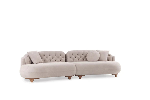 Allura Beige Boucle Curved Sectional,