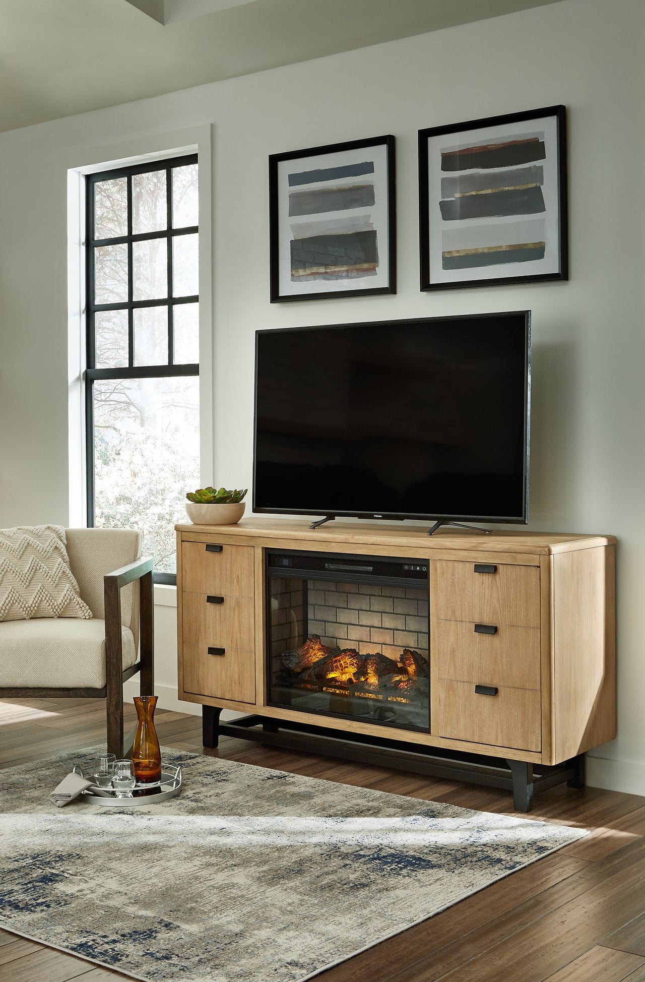 Freslowe TV Stand with Electric Fireplace image