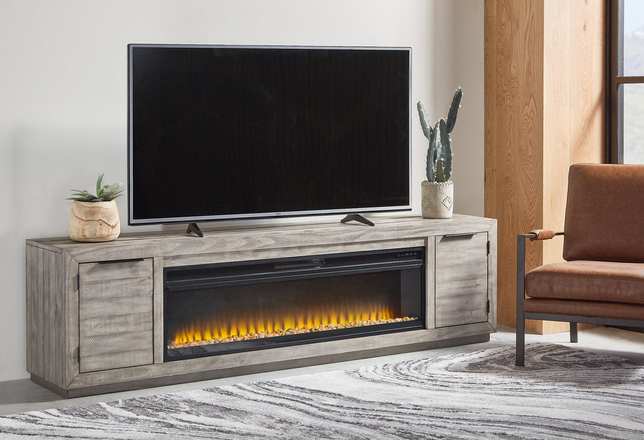 Naydell 92" TV Stand with Electric Fireplace image