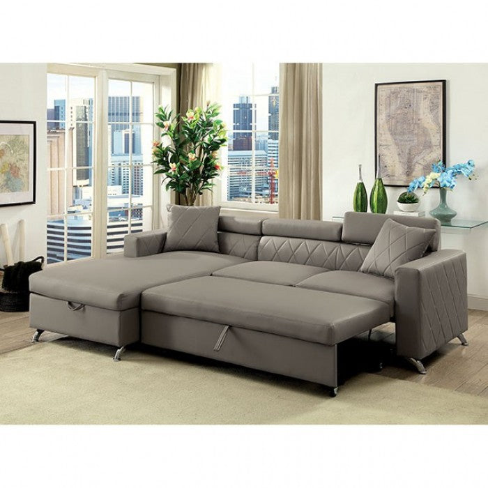 DAYNA Gray Sectional Sleeper Chaise