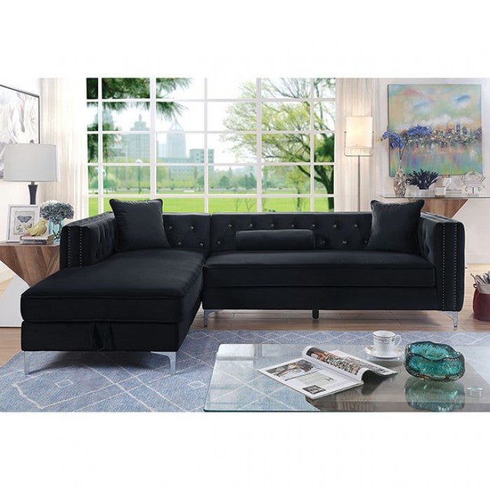 AMIE Black Sectional Chaise