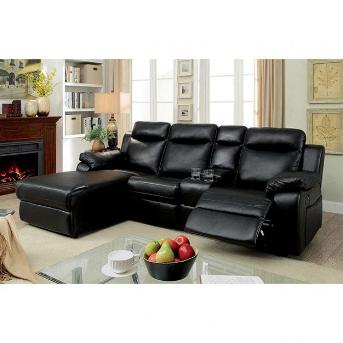 HARDY Sectional W/ Console Black